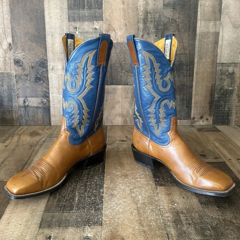 Rod Patrick Vintage Square Toe Western Cowboy Boots Mens 12.5 D - Picture 8 of 12
